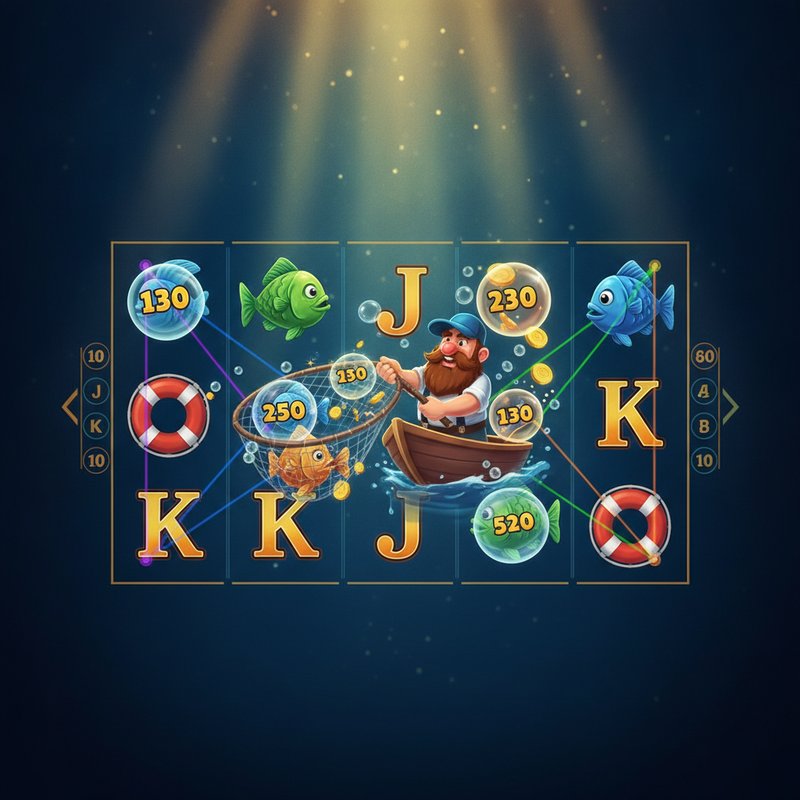 Fishin Frenzy free games round with fisherman wild collecting fish prize values