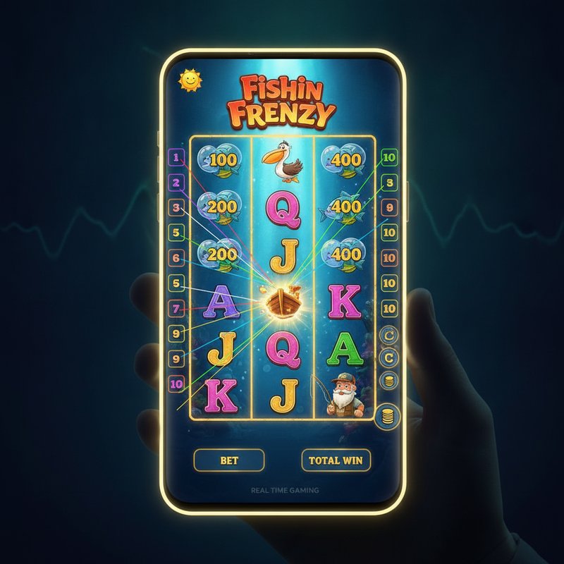Fishin Frenzy slot running on a mobile device from Real Time Gaming